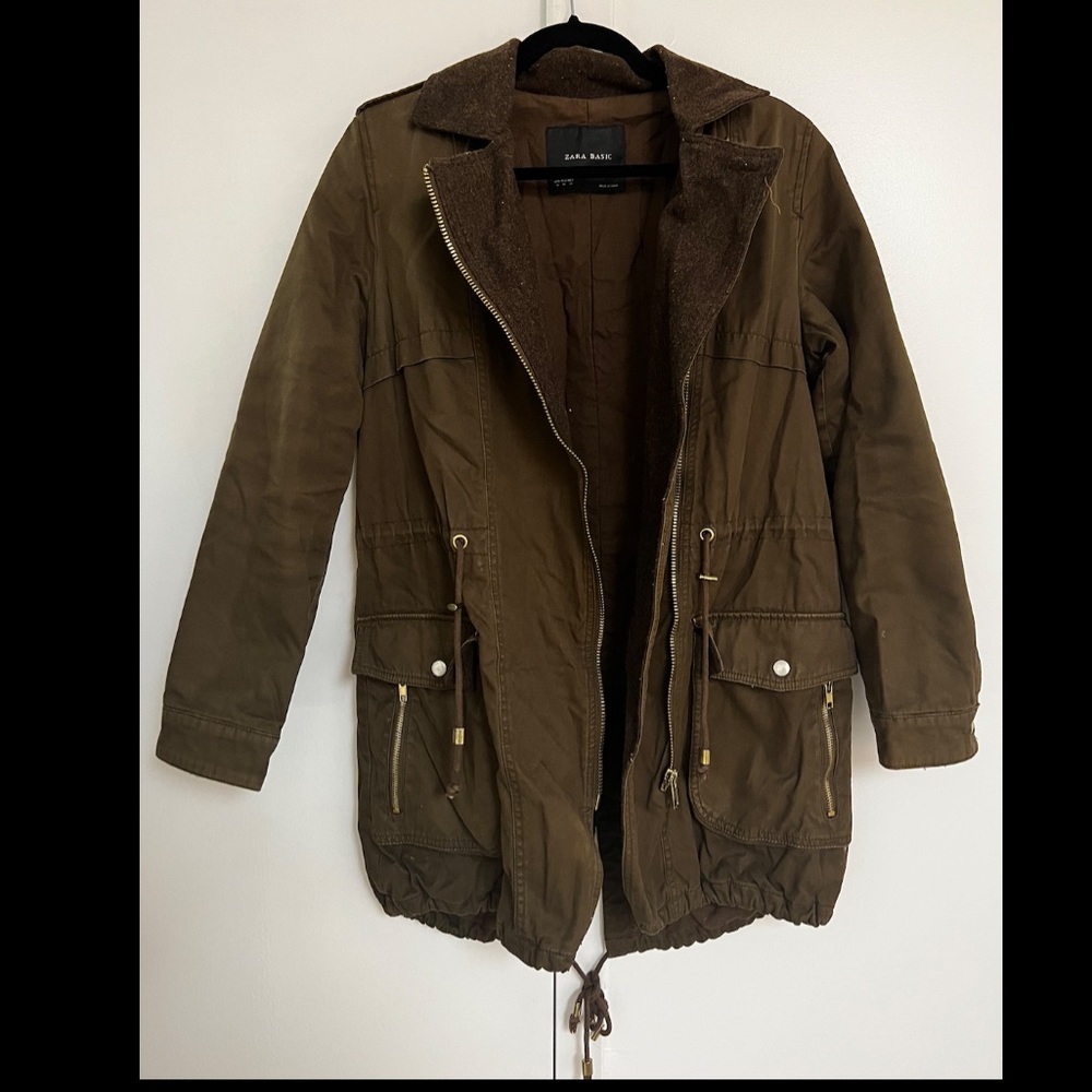 ZARA Medium Brownish Green Utility Jacket